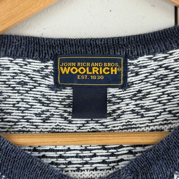 Woolrich Cotton/Ramie Blend Nordic Pewter Clasp Cardigan Sweater Sz L - Picture 5 of 8